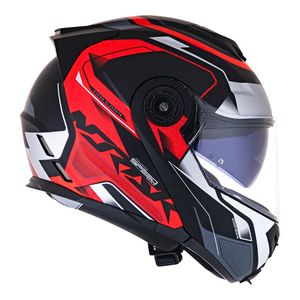 CAPACETE NORISK ROUTE FF345 SPEEDMAX PRETO FOSCO/VERMELHO
